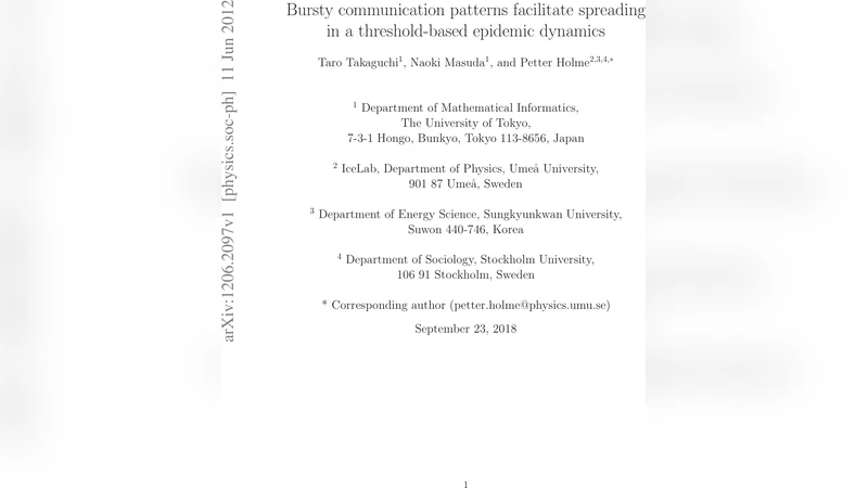 Bursty communication patterns facilitate spreading in a threshold-based   epidemic dynamics