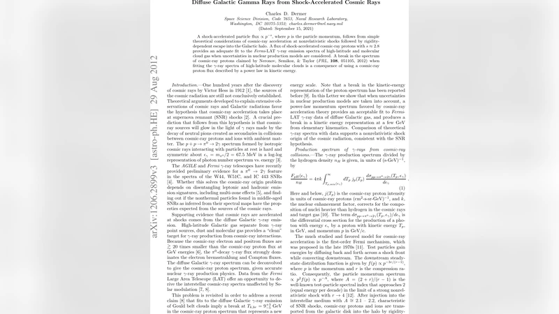 Diffuse Galactic Gamma Rays from Shock-Accelerated Cosmic Rays