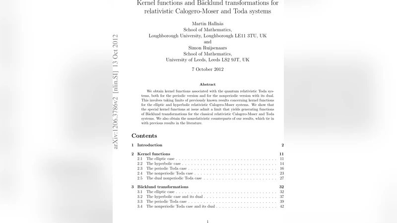 Kernel functions and B"acklund transformations for relativistic   Calogero-Moser and Toda systems