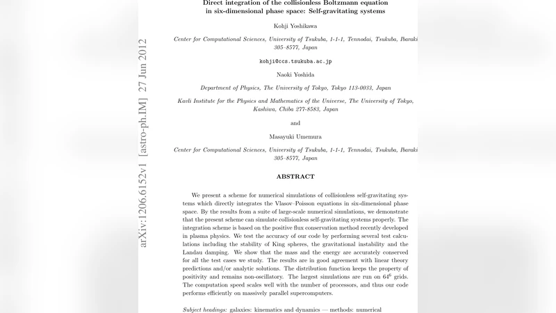 Direct Integration of the Collisionless Boltzmann Equation in   Six-dimensional Phase Space: Self-gravitating Systems