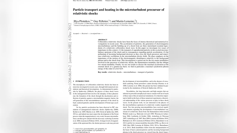 Particle transport and heating in the microturbulent precursor of   relativistic shocks