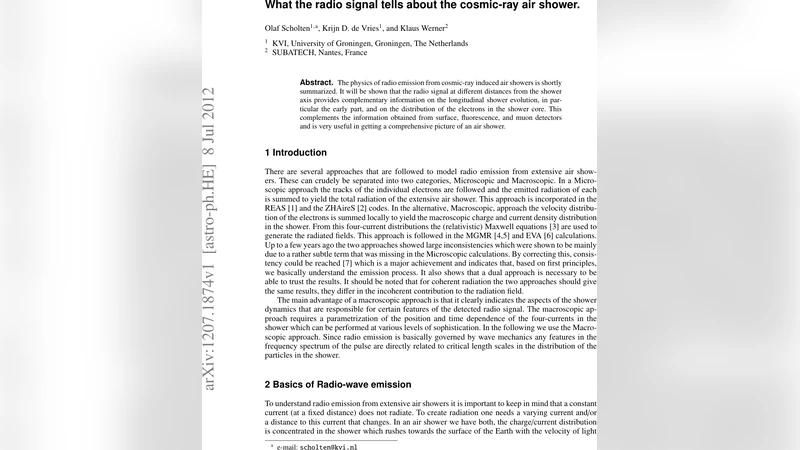 What the radio signal tells about the cosmic-ray air shower