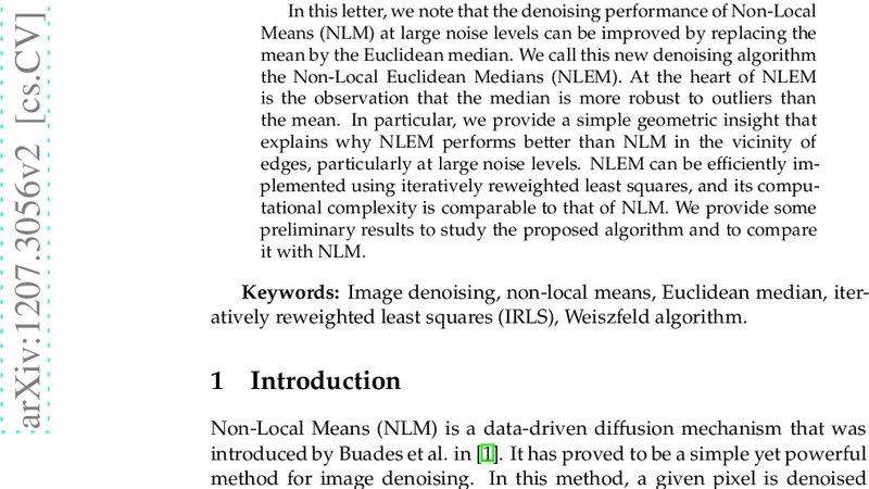 Non-Local Euclidean Medians