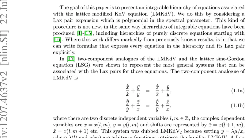 Lattice modified KdV hierarchy from a Lax pair expansion