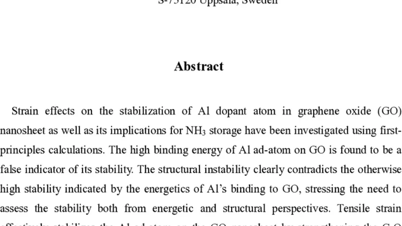 Strain-induced stabilization of Al functionalization in graphene oxide   nanosheet for enhanced NH3 storage