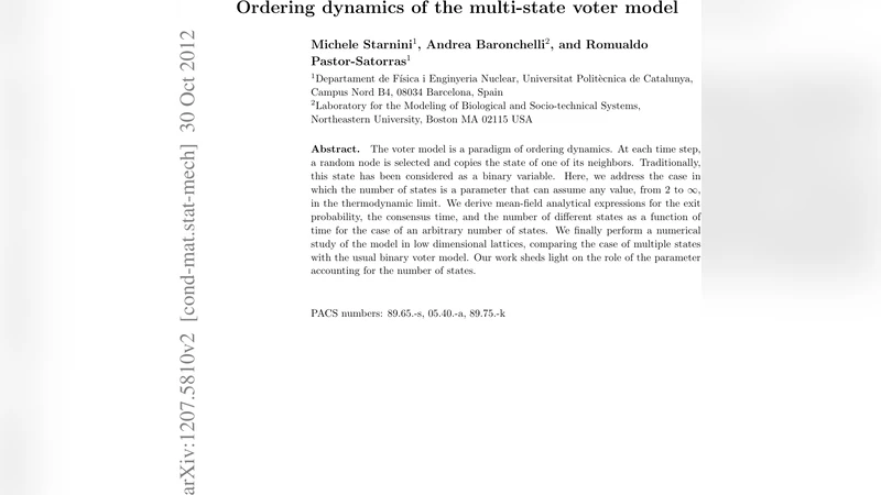 Ordering dynamics of the multi-state voter model