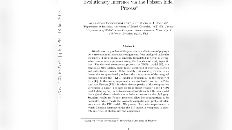 Evolutionary Inference via the Poisson Indel Process