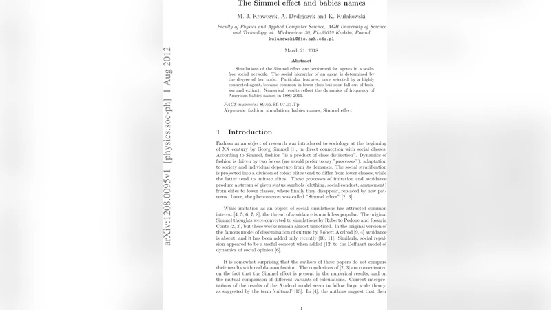 The Simmel effect and babies names