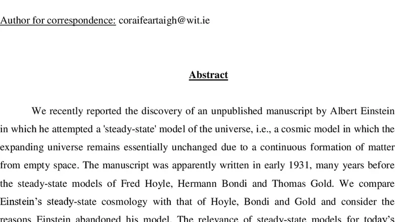 A new perspective on steady-state cosmology: from Einstein to Hoyle