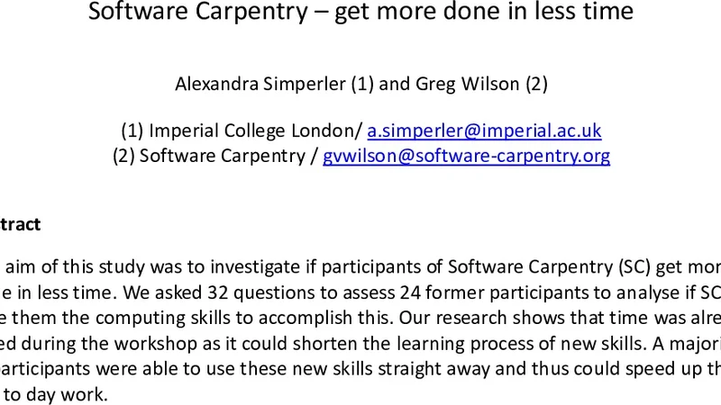 Software Carpentry get more done in less time