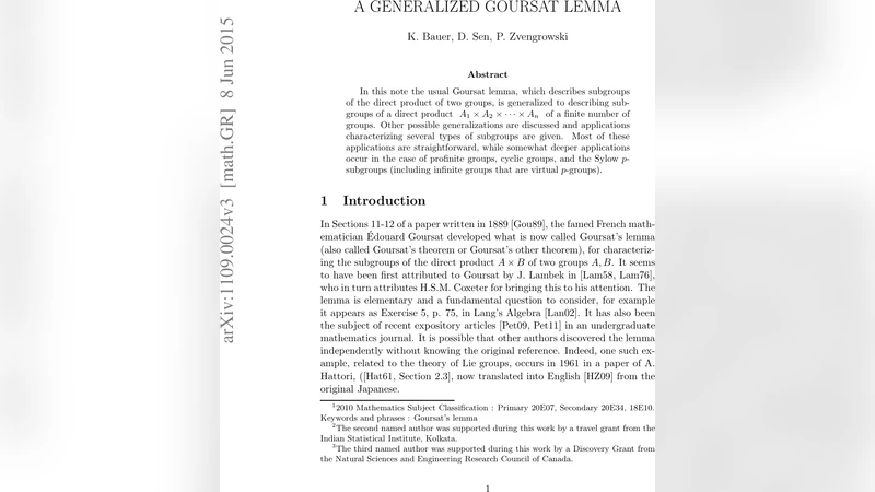 A Generalized Goursat Lemma