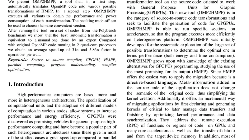 OMP2HMPP: Compiler Framework for Energy Performance Trade-off Analysis   of Automatically Generated Codes