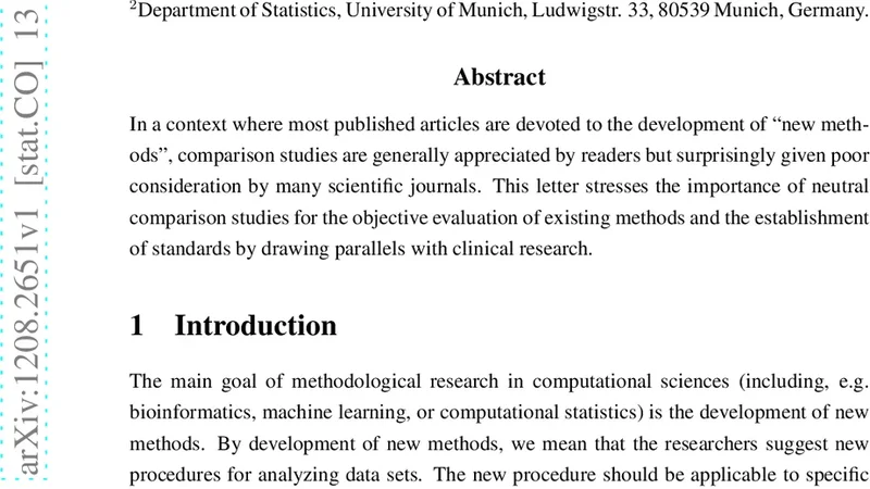 A Plea for Neutral Comparison Studies in Computational Sciences