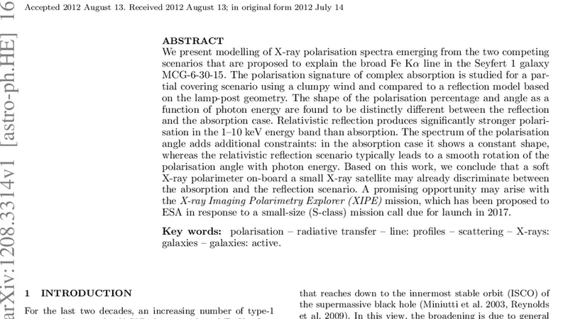 X-ray polarimetry as a new tool to discriminate reflection from   absorption scenarios -- Predictions for MCG-6-30-15