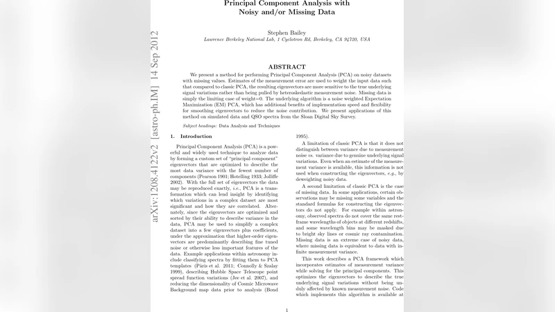Principal Component Analysis with Noisy and/or Missing Data
