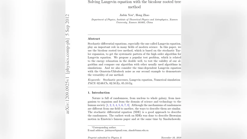 Solving Langevin equation with the bicolour rooted tree method