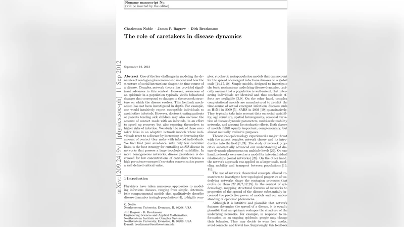 The role of caretakers in disease dynamics
