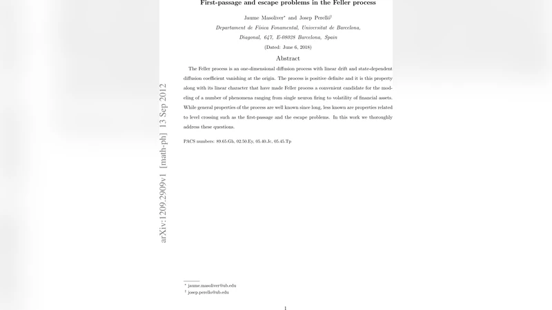 First-passage and escape problems in the Feller process