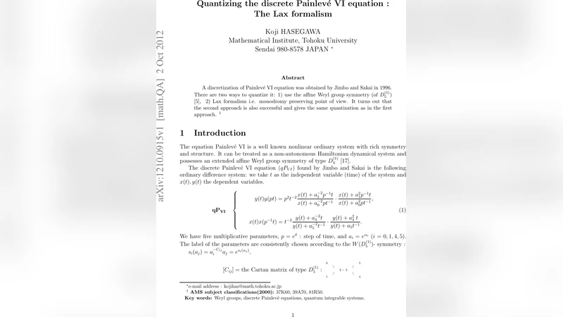 Quantizing the discrete Painleve VI equation : The Lax formalism