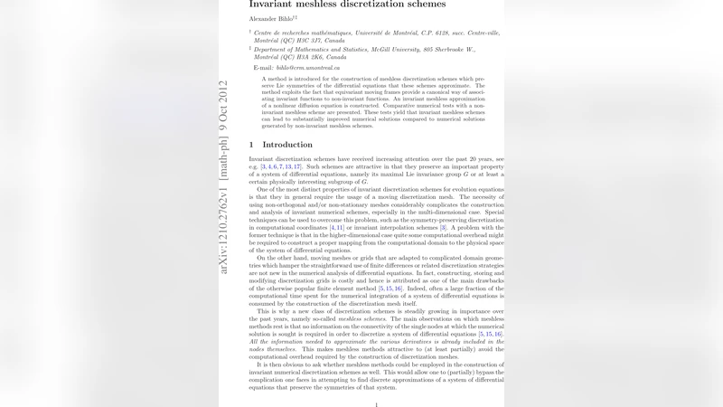 Invariant meshless discretization schemes