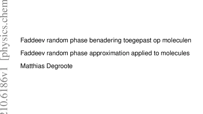 Faddeev Random Phase Approximation applied to molecules