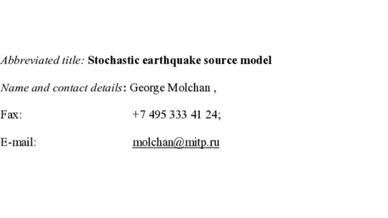 Stochastic earthquake source model: the omega-square hypothesis and the   directivity effect