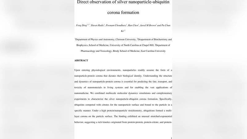 Direct observation of silver nanoparticle-ubiquitin corona formation