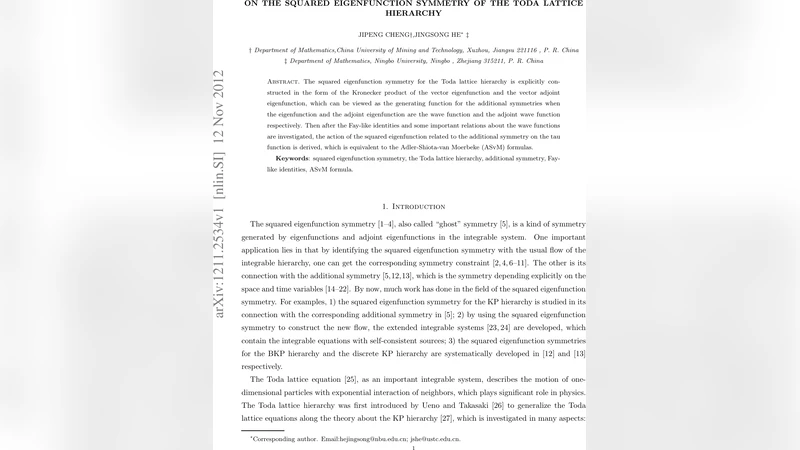 On the squared eigenfunction symmetry of the Toda lattice hierarchy