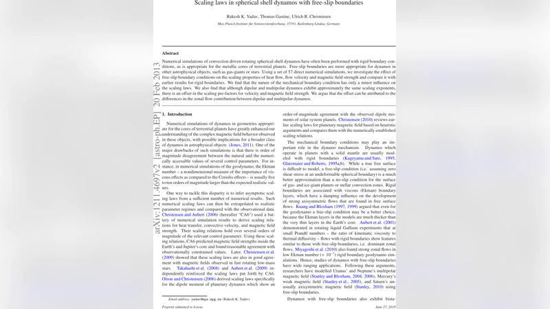 Scaling laws in spherical shell dynamos with free-slip boundaries