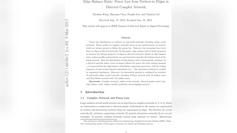 Edge Balance Ratio: Power Law from Vertices to Edges in Directed Complex   Network