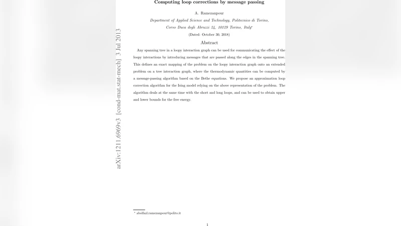 Computing loop corrections by message passing