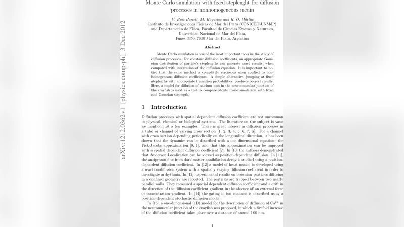 Monte Carlo simulation with fixed steplength for diffusion processes in   nonhomogeneous media