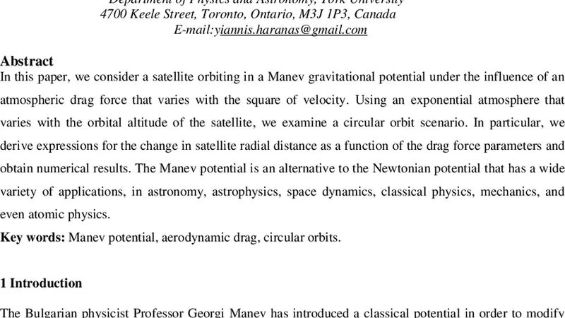 Satellite Motion in a Manev Potential with Drag