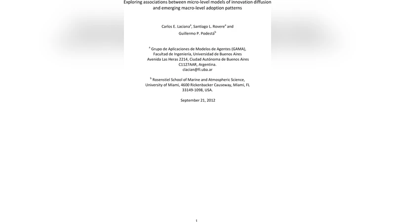 Exploring associations between micro-level models of innovation   diffusion and emerging macro-level adoption patterns