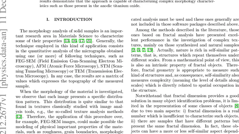 Characterization of nanostructured material images using fractal   descriptors