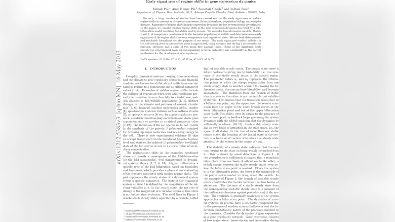 Early signatures of regime shifts in gene expression dynamics