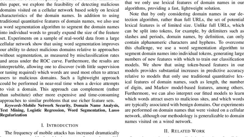 Breaking Bad: Detecting malicious domains using word segmentation