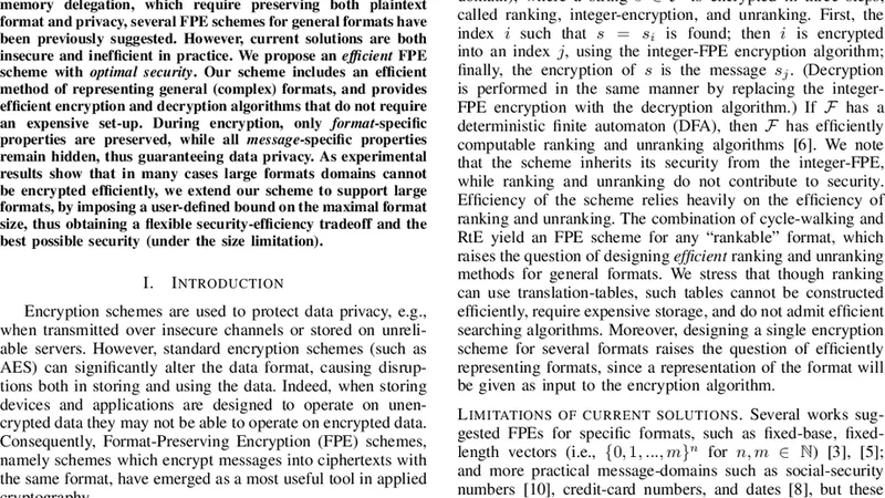 Practical Solutions For Format-Preserving Encryption