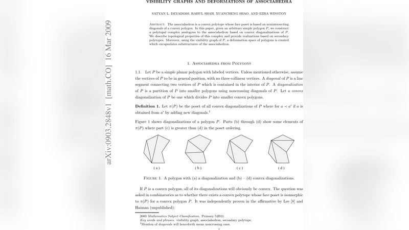 Visibility graphs and deformations of associahedra
