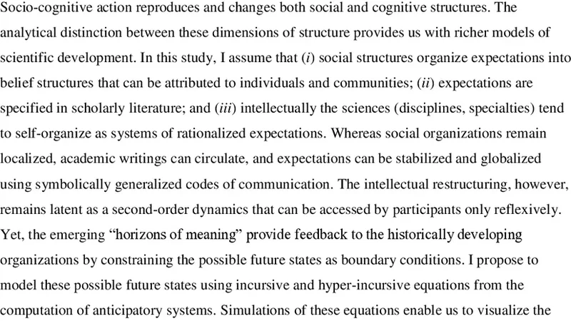 Can Intellectual Processes in the Sciences Also Be Simulated? The   Anticipation and Visualization of Possible Future States