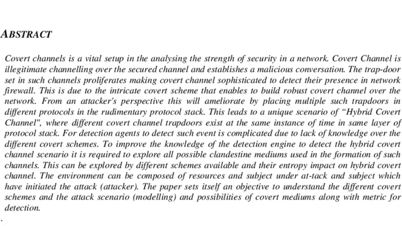 Entropy Based Detection And Behavioral Analysis Of Hybrid Covert   Channeling Secured Communication