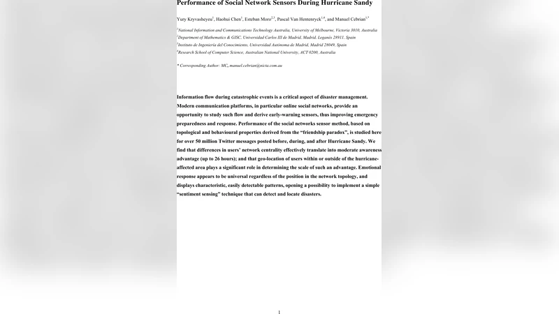 Performance of Social Network Sensors During Hurricane Sandy