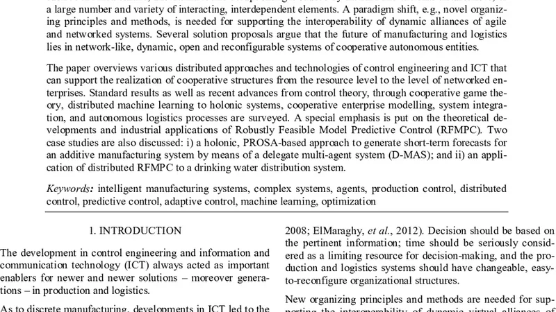Cooperative Control in Production and Logistics