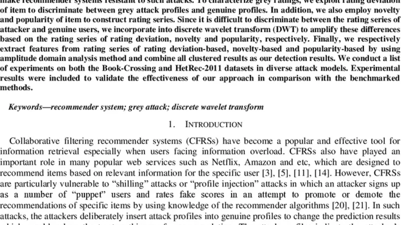 Defending Grey Attacks by Exploiting Wavelet Analysis in Collaborative   Filtering Recommender Systems