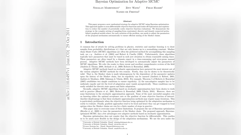 Bayesian Optimization for Adaptive MCMC