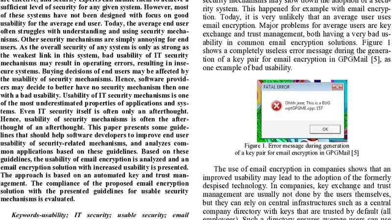 Towards Enhanced Usability of IT Security Mechanisms - How to Design   Usable IT Security Mechanisms Using the Example of Email Encryption