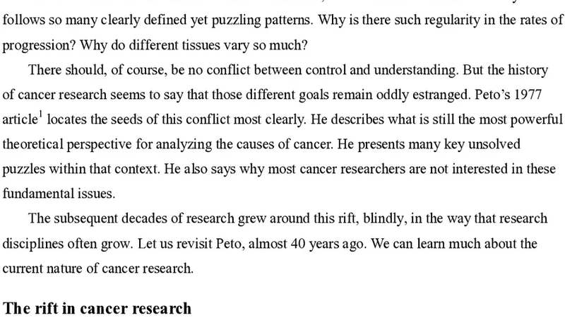 Commentary: The nature of cancer research