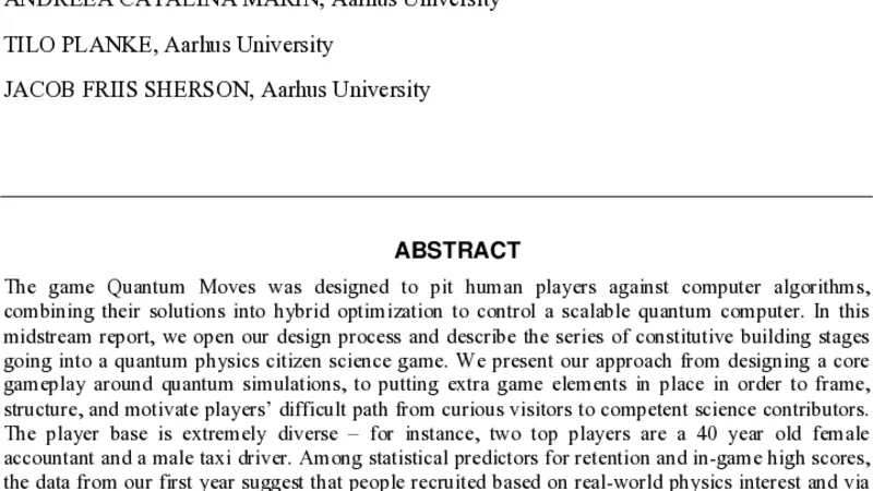 Getting Humans to do Quantum Optimization - User Acquisition, Engagement   and Early Results from the Citizen Cyberscience Game Quantum Moves