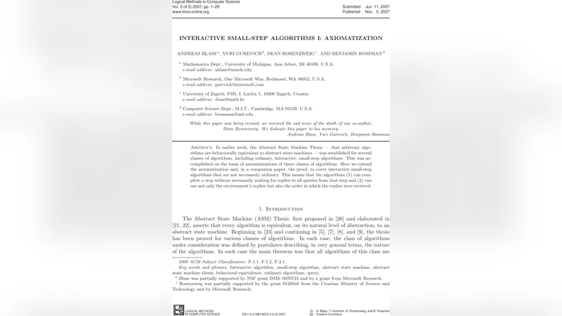 Interactive Small-Step Algorithms I: Axiomatization