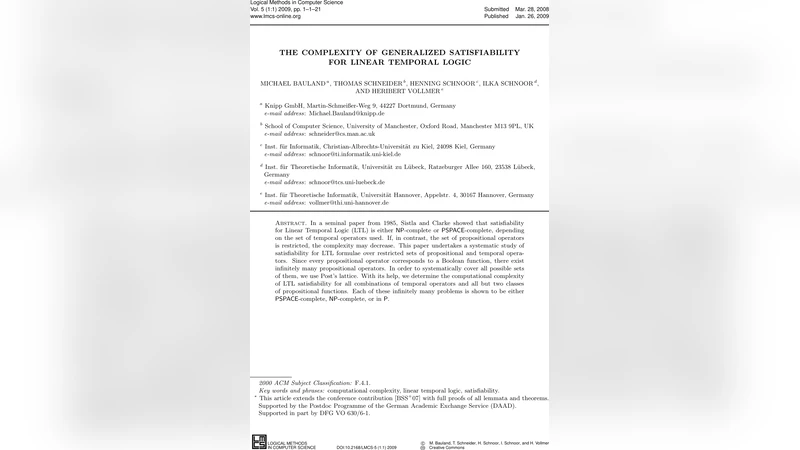 The Complexity of Generalized Satisfiability for Linear Temporal Logic